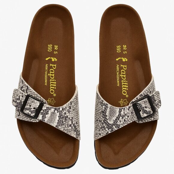 Papillio by Birkenstock Madrid Snake Print Women’s Slide Sandals Size 39 - Picture 1 of 9